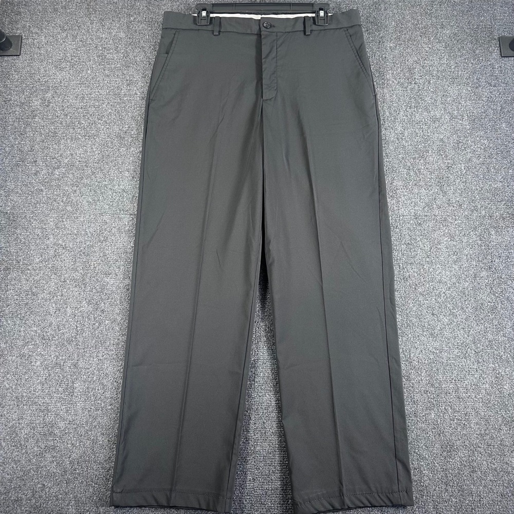 Greg Norman Golf Pants Mens 34x34 W34 L34 Grey Stretch Performance Flat Front